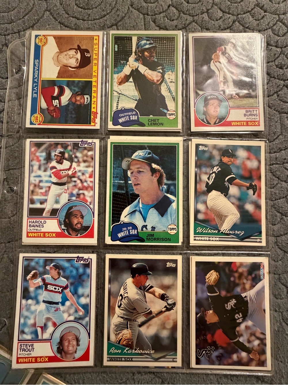 Set of Vintage Baseball Cards - Chicago White Sox Players